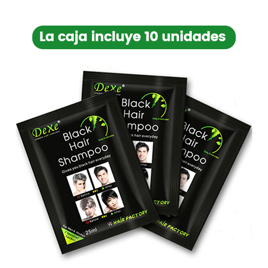 Shampoo Pinta Canas Negro BLACK HAIR™ Caja /10 Sobres - Envío Gratis