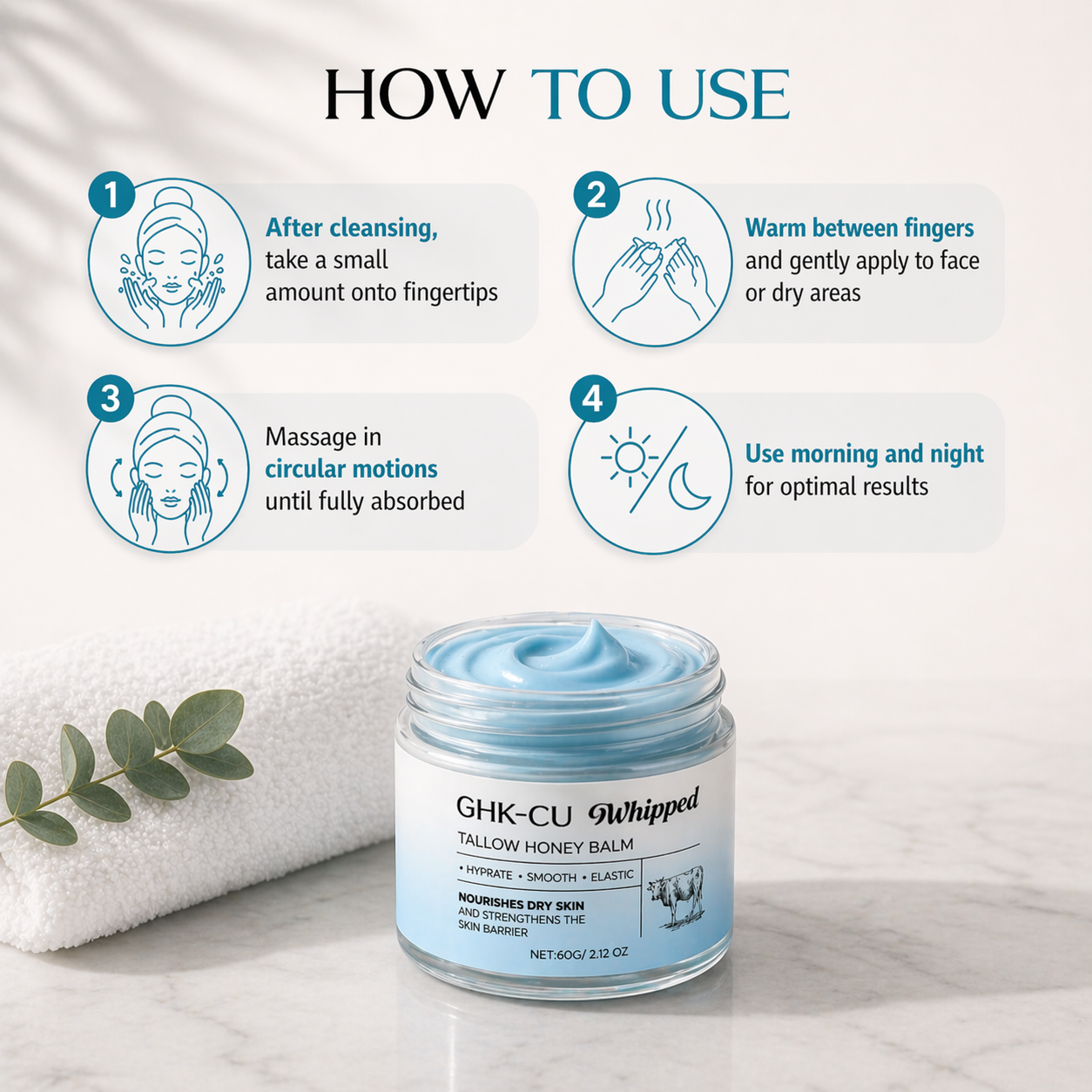 GHK-CU Whipped Tallow Honey Balm