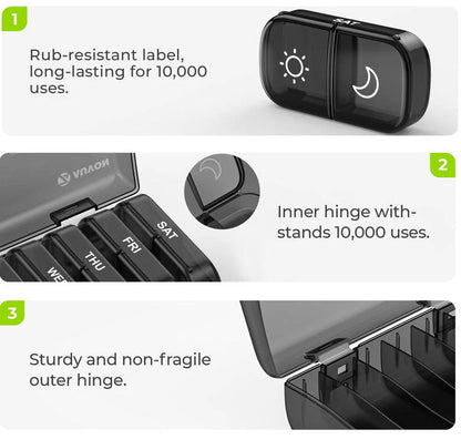 PillMate™ Weekly Organizer – Dual AM/PM Design & BPA-Free